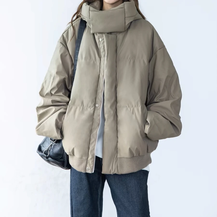 美式秋冬款美拉德立领连帽棉衣外套男女潮流休闲宽松百搭保暖棉服