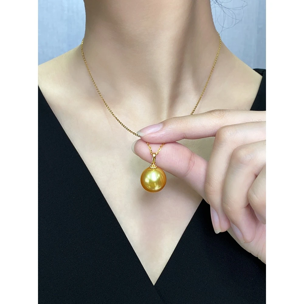 坠链均925银 气质经典时尚金色强光卡14m素质吊坠百搭简约无瑕ins