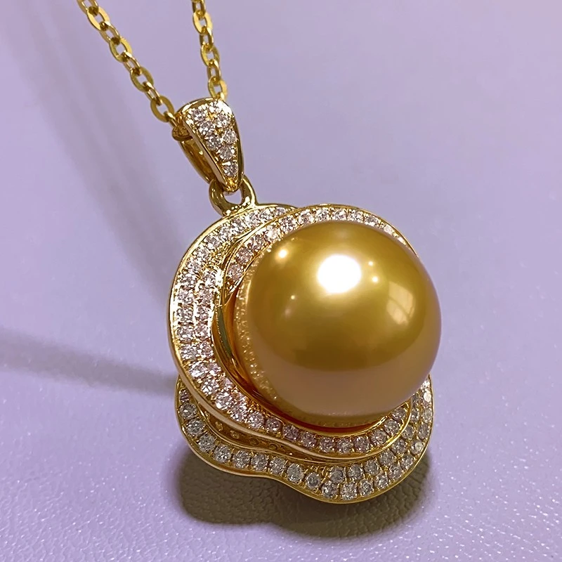 链子925银 经典镶嵌豪华强光金色卡14~16m玫瑰花吊坠王妃奢华精美