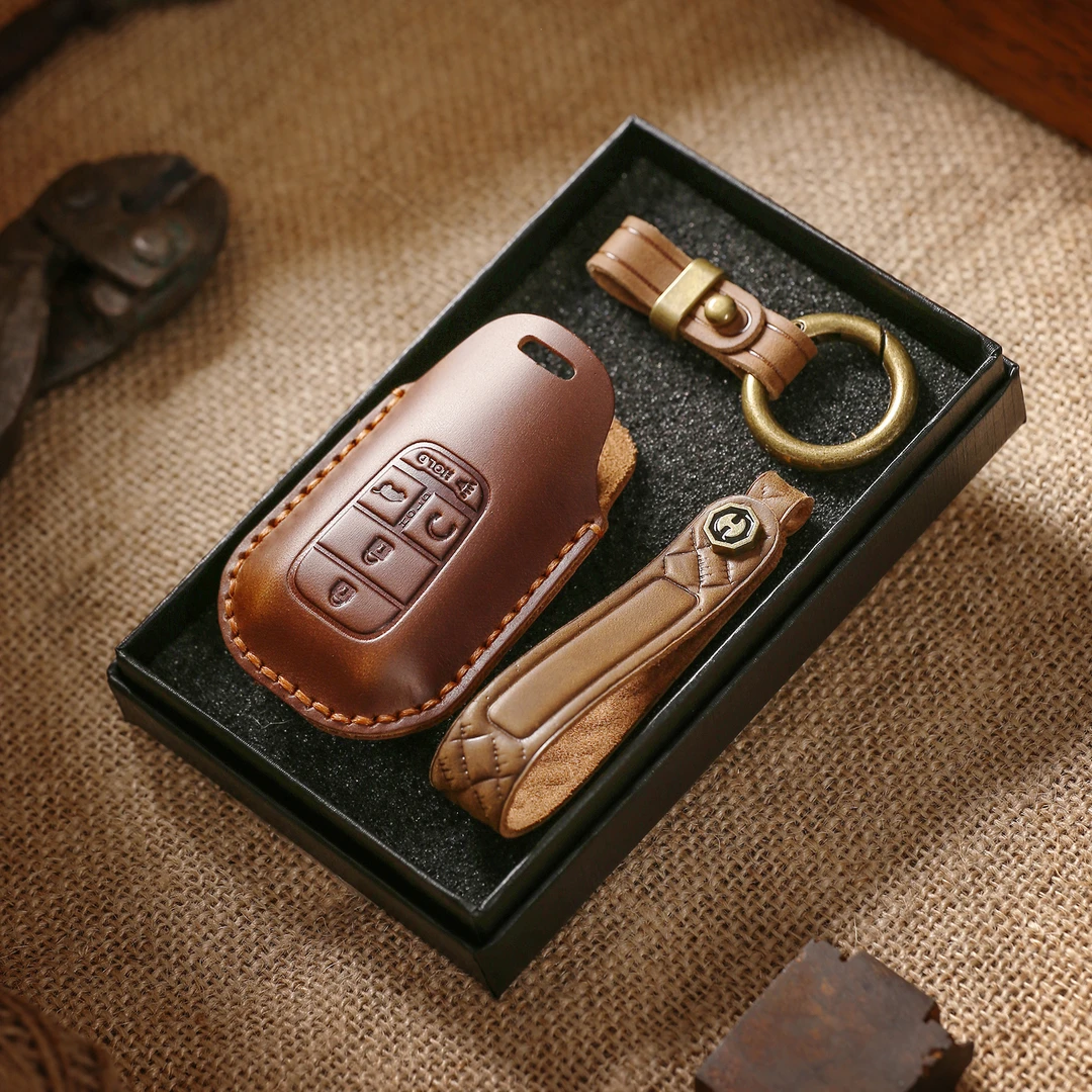 头层真皮本田车钥匙套crv缤智xrv型格hrv皓影思域urv雅阁凌派包扣