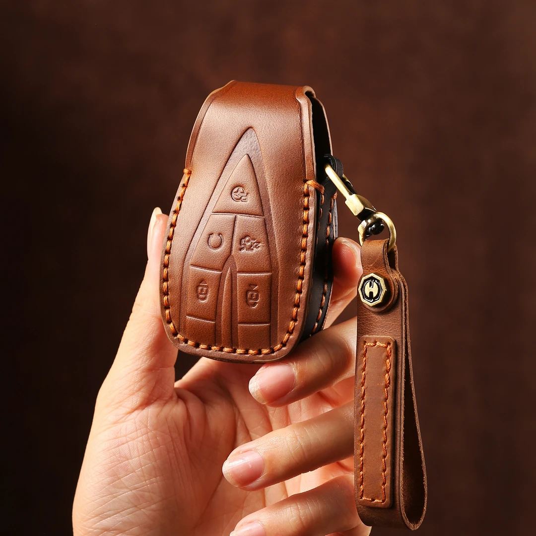 头层牛皮长安cs75plus钥匙套包cs55新unit逸动univ欧尚x5车z6壳扣