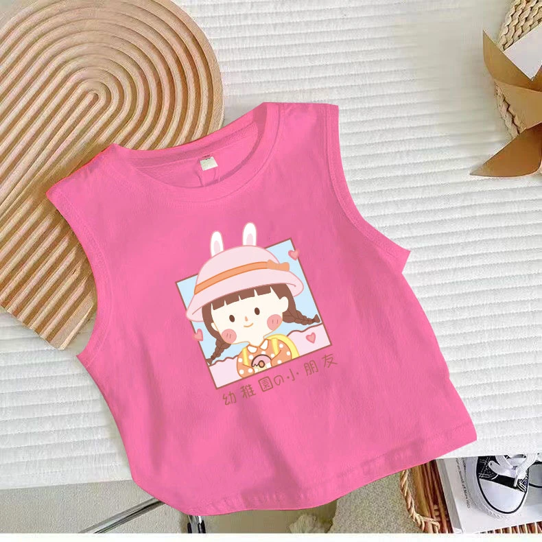 卡通动漫背心新款新款女童休闲宝宝帅气运动男童薄款无袖潮流上衣