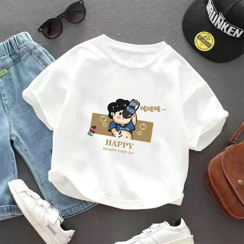 儿童夏季短袖2024年T恤新款女童男童帅气衣服夏装纯棉上衣