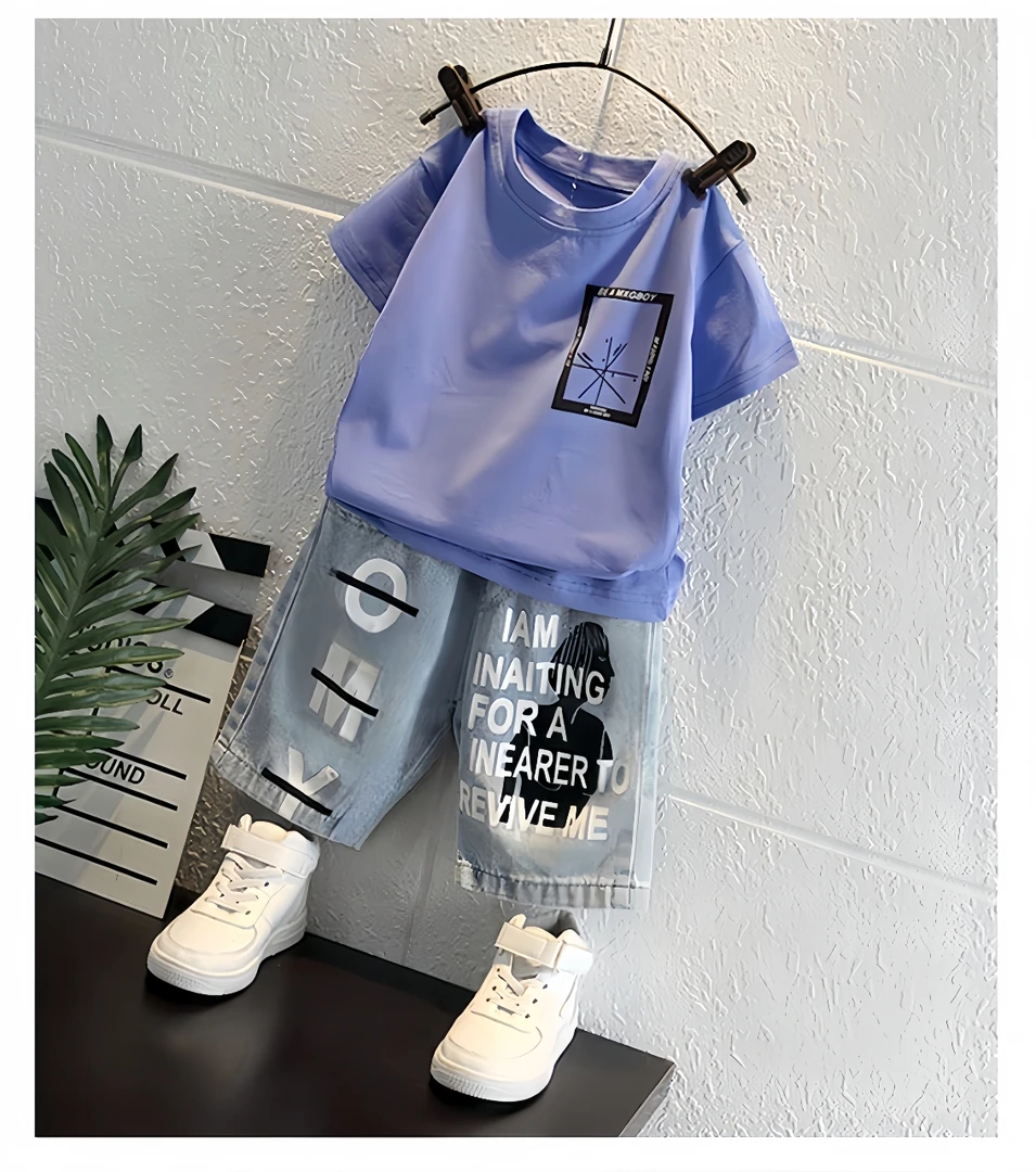 【2024】儿童套装男童洋气夏季夏装帅气休闲薄款韩版时尚两件套