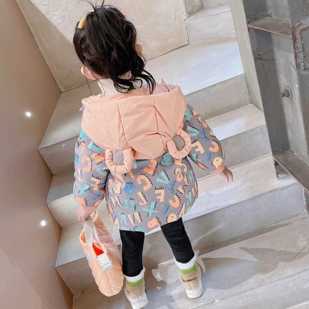 【冬季大促】女童棉服外套2023冬季新款加棉加厚儿童洋气连帽棉