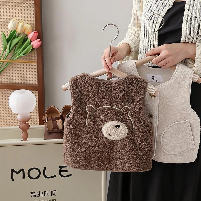 【优选】儿童毛毛马甲洋气男女童羊羔绒保暖马甲宝宝马夹外穿小童