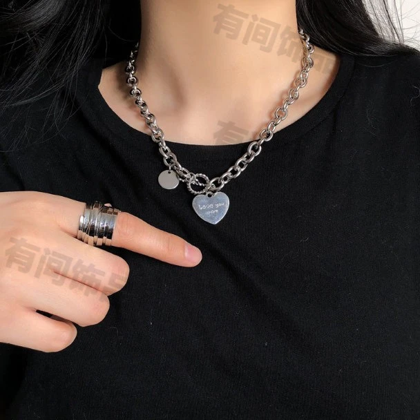 合金项链 爱心女饰品冷淡风ins风颈链东大门锁骨链设计感个性小众