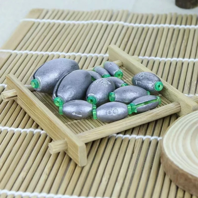 日式开口铅坠通心快速橄榄专用桥筏柔软塑芯坠子钓鱼配件通用混装