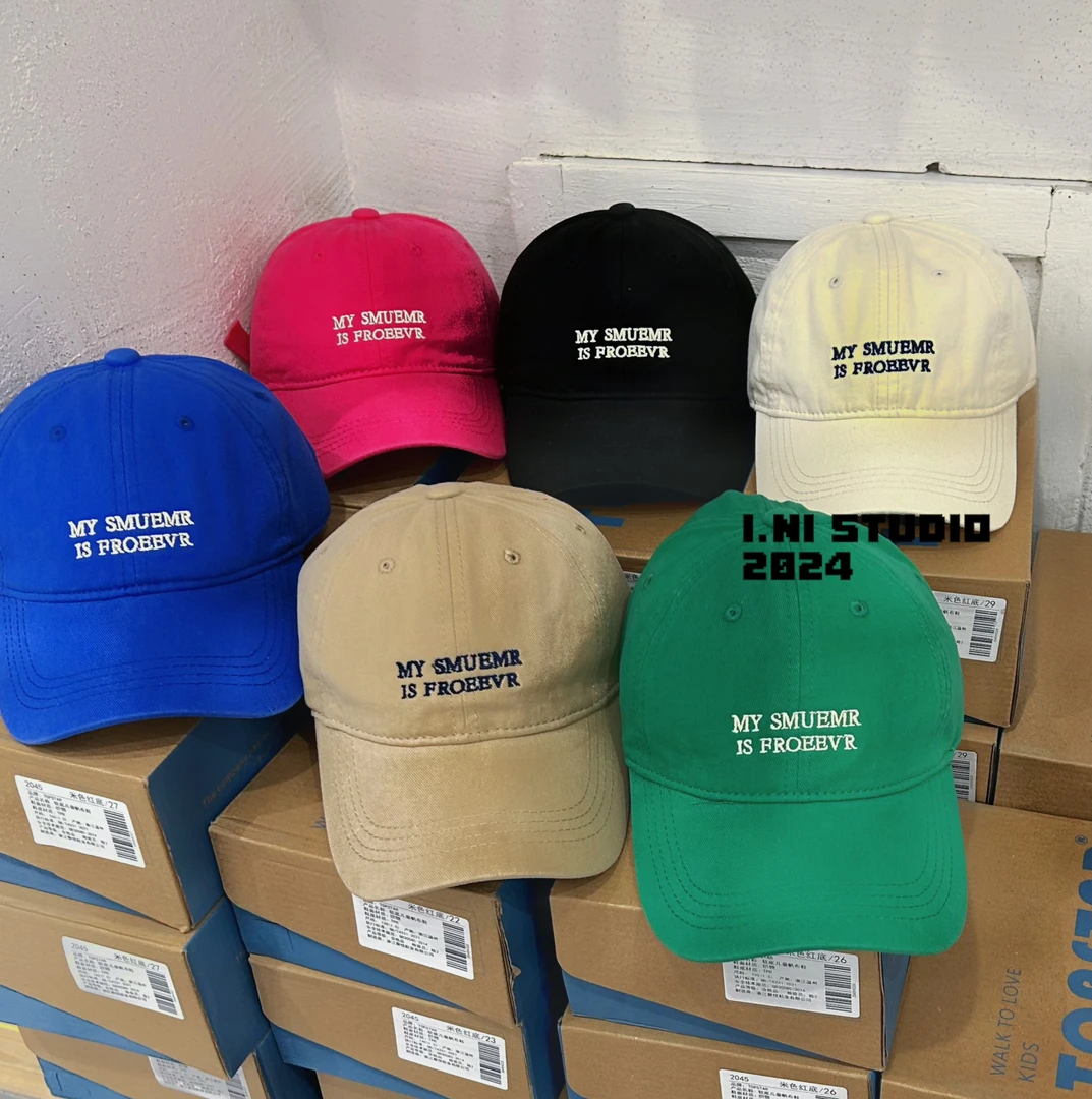 【MZ】2024新款春季韩版MY简约休闲刺绣时尚百搭鸭舌帽棒球帽