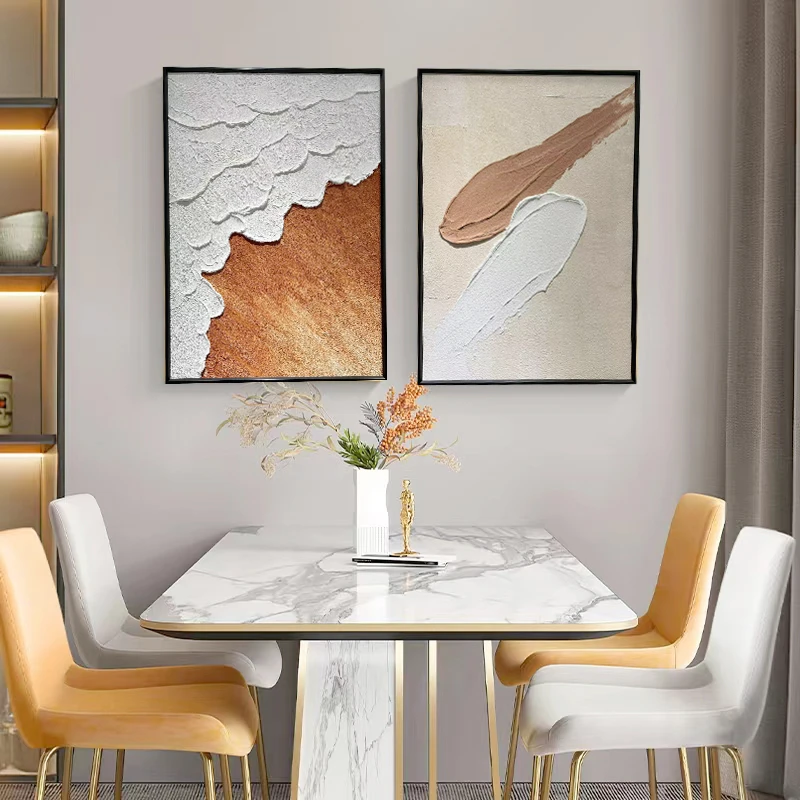 抽象两联-手绘肌理装饰画床头画简约抽象两联商场方形立体竖款