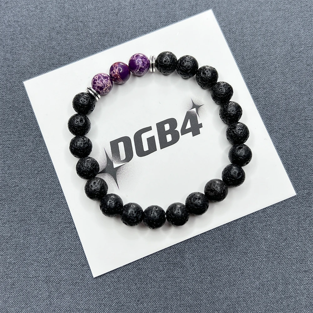 铁手链 DGB4正品原创火山石拼接手串潮男ins风个性百搭高级感配饰