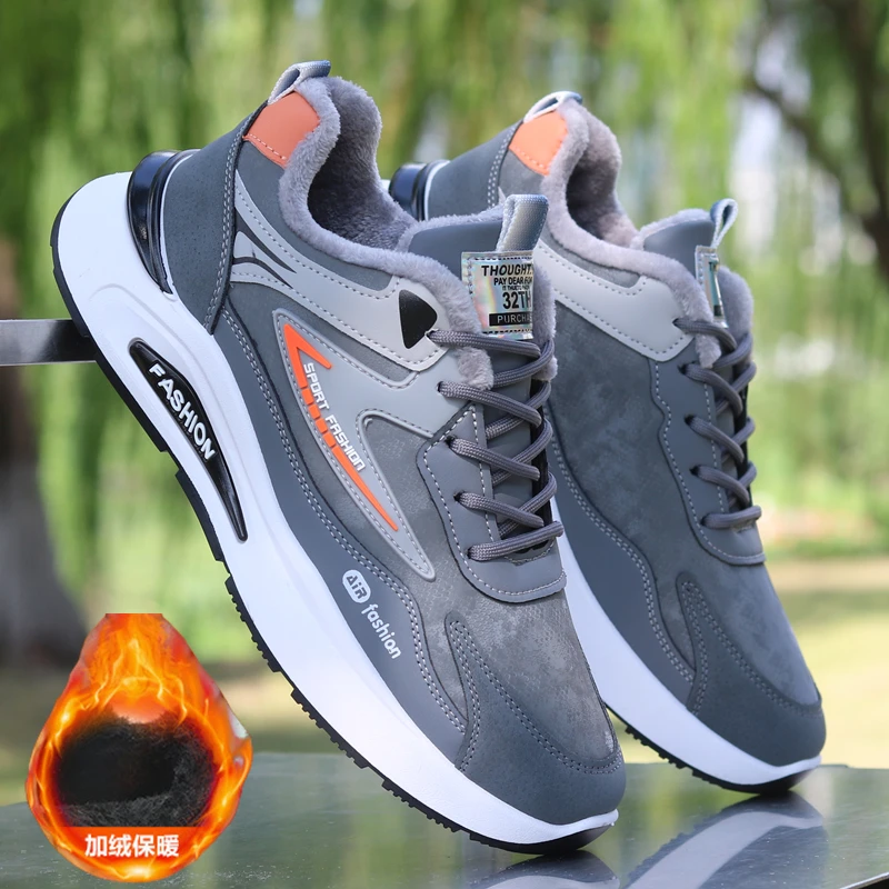 冬天加绒棉鞋加厚保暖雪地靴防滑运动鞋2025冬季皮面防水老爹波鞋