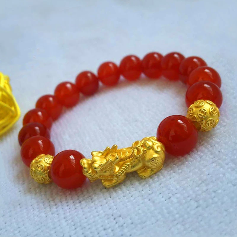 2025年新款镀金色貔貅手链女士新款手串送婆婆时尚设计百搭手饰品