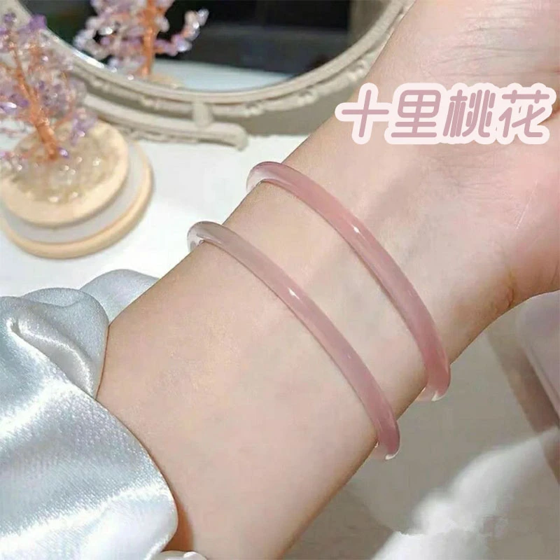 高颜值精美一步一响叮当镯十里桃花佳人细条手镯少女温柔细腻镯子