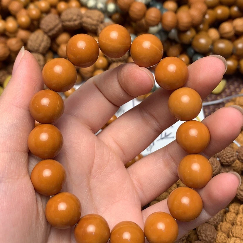 龙炎料猴头正圆光珠13-14mm左右核桃手串男正圆