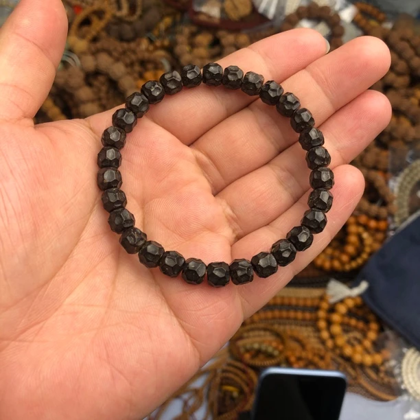 【原生态椰蒂无相小单圈7mm】原生态椰蒂佛珠手串印尼椰蒂