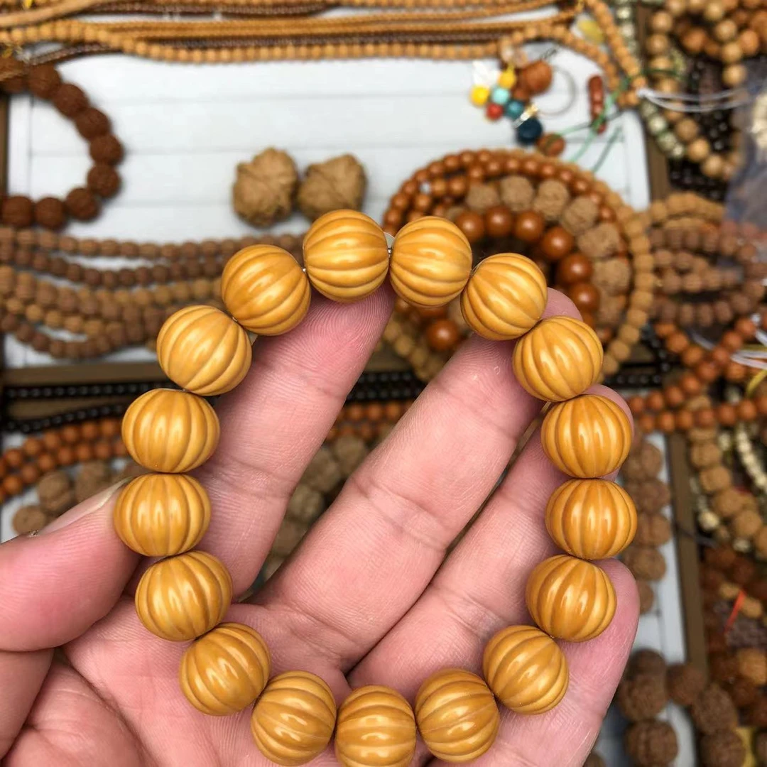 瓜珠猴头核桃手串男15mm左右精工雕刻矮桩南瓜珠佛珠手串