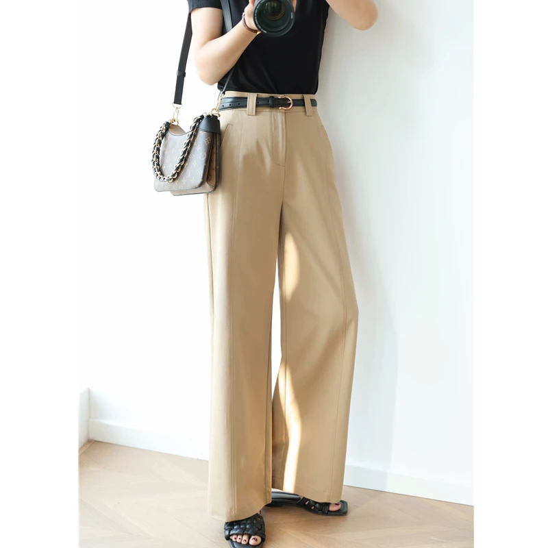 婴儿般细腻！有骨感莱赛尔棉 高腰宽松A字阔腿裤休闲长裤子女夏