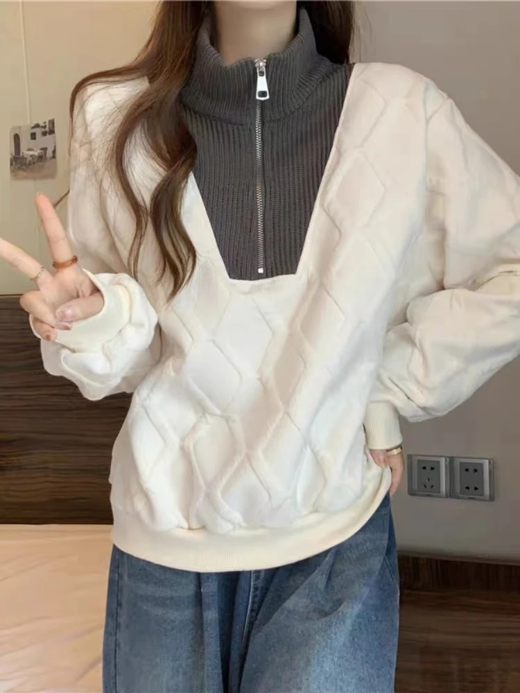 【白】秋季新款潮流韩版百搭显瘦女装卫衣（非看直播勿拍）