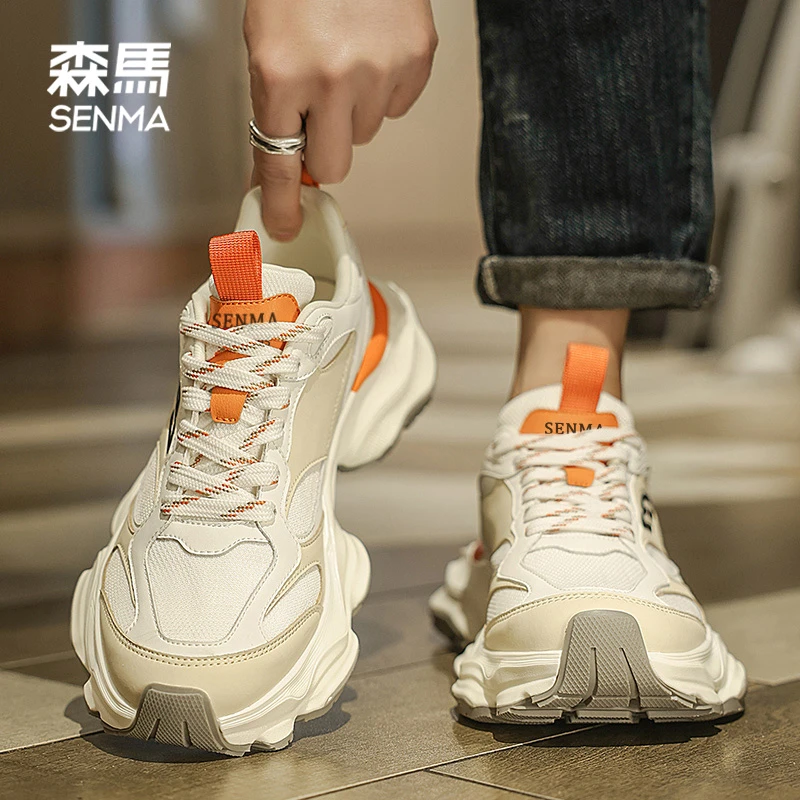 SENMA/森马2025年新款秋季透气男鞋厚底网面轻薄潮鞋爆款老爹鞋男