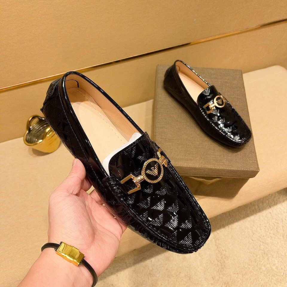 欧洲站套脚豆豆鞋男亮皮休闲皮鞋懒人乐福鞋男一脚蹬开车流行男鞋