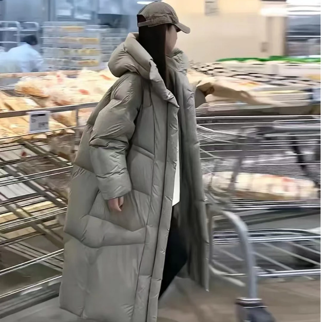 【新粉专享】2024冬季新款正品舒适百搭连帽长款加厚保暖气质外套
