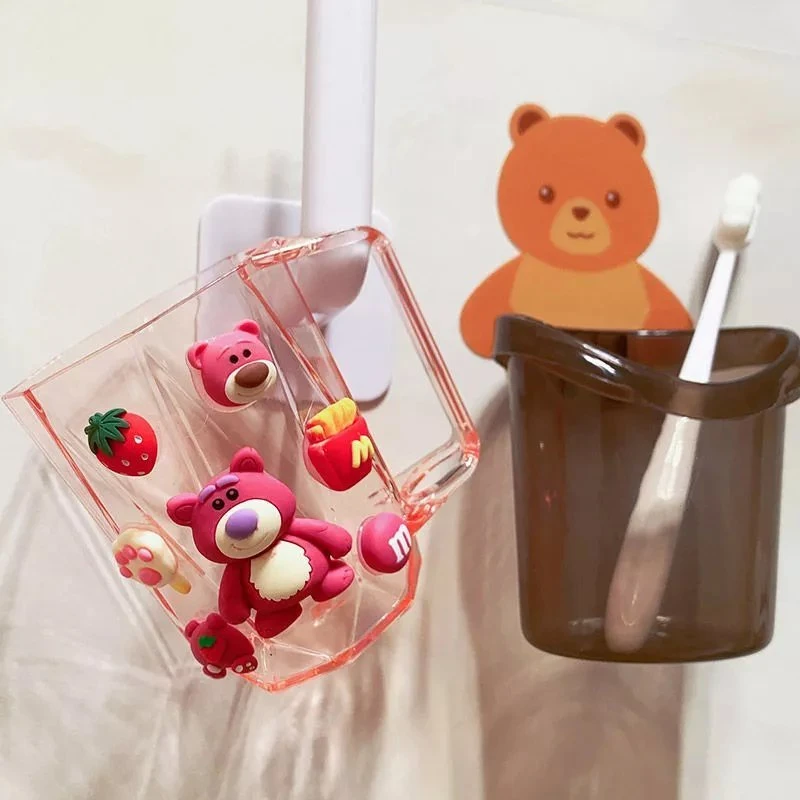 卡通可爱漱口杯刷牙杯少女心洗漱杯家用情侣带牙孔牙缸牙筒刷牙杯