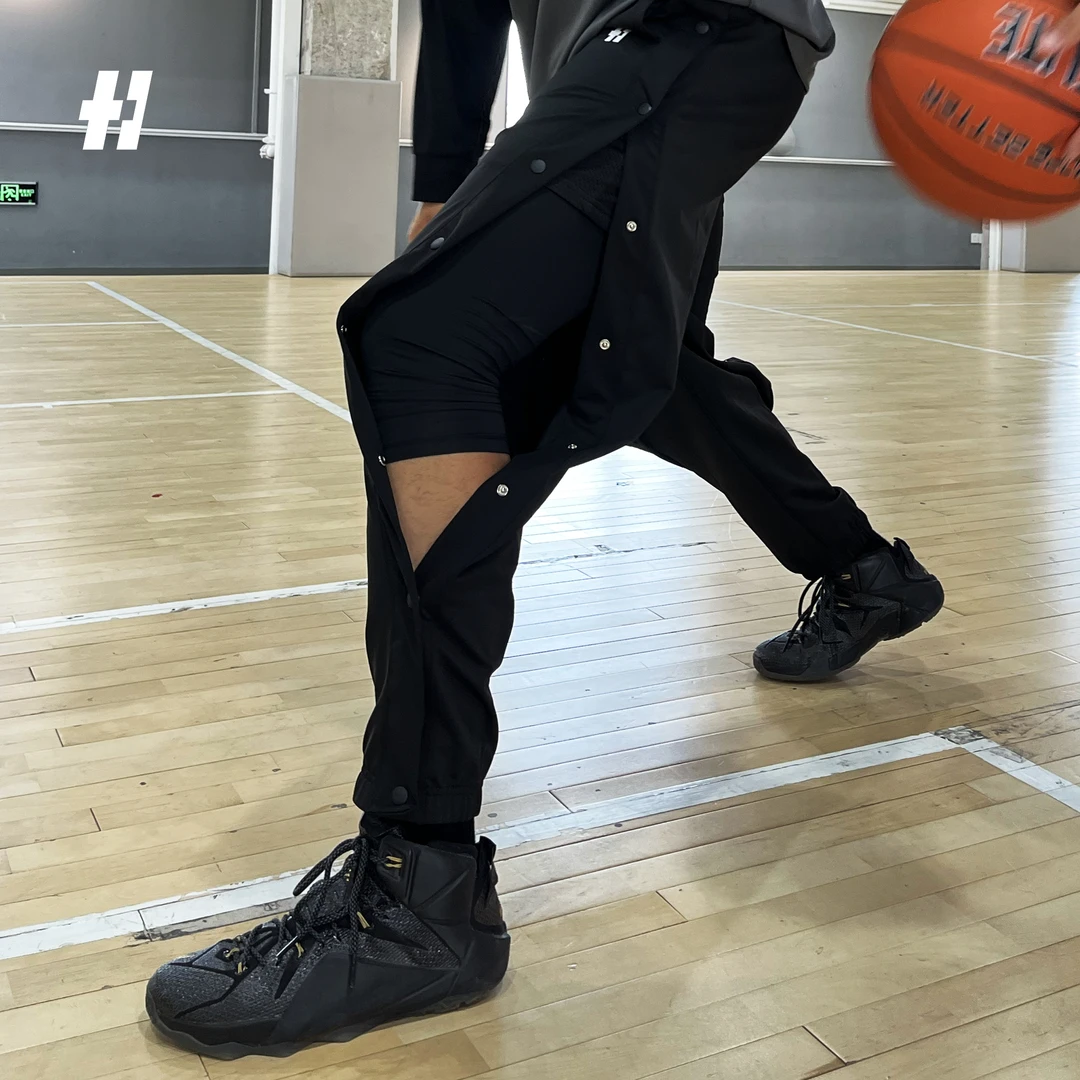 HOPEBETTER  百搭时尚潮流纯色宽松束脚休闲裤基础款排扣裤成人款