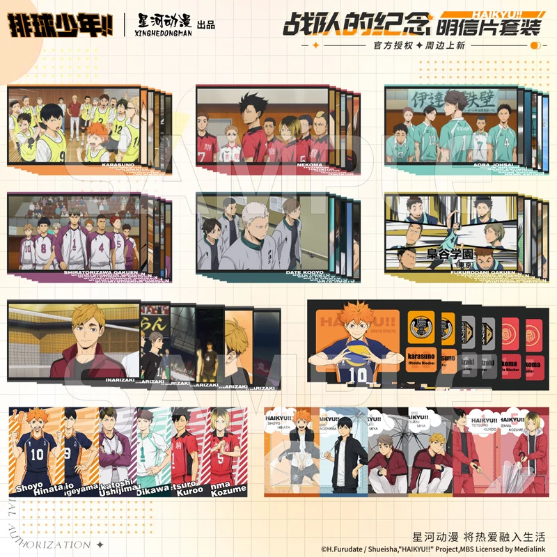 星河动漫排球少年日向翔阳影山飞雄乌野音驹青叶城西高校明信片