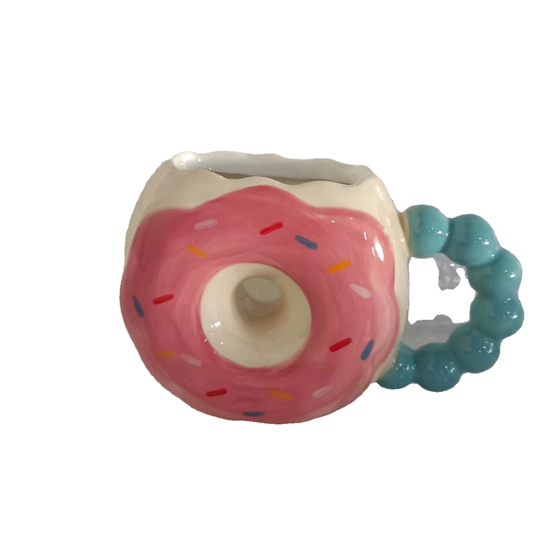 可爱甜甜圈陶瓷创意马克杯370ml  高11cm宽12.5cm