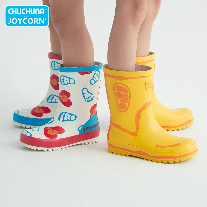 CHUCHUNA/丘丘纳【官旗】防水防滑胶鞋儿童中筒雨靴儿童雨鞋