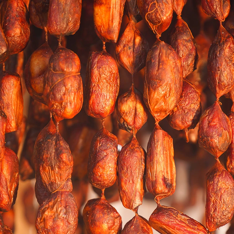 覃五爷 排骨香肠500g麻辣味/椒香味传统烟熏农家手工1斤12-15节