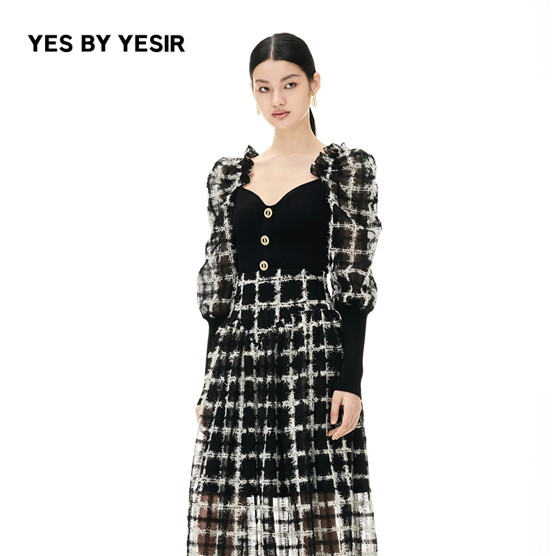 YES BY YESIR 叶谦设计师品牌黑金派对针织套头衫23FLC22249
