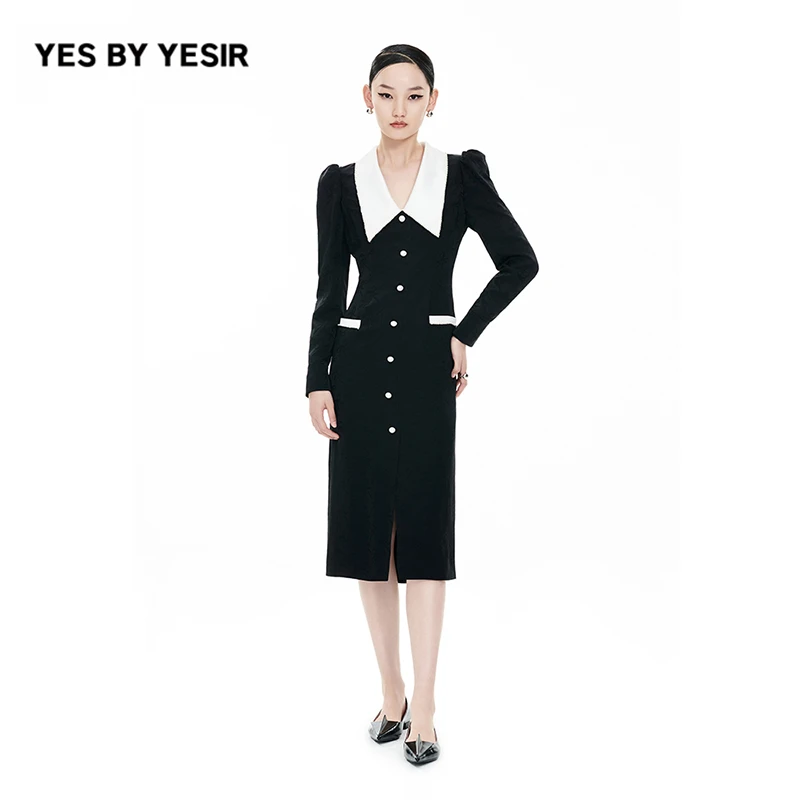 YES BY YESIR叶谦原创设计新南法名媛修身西装连衣裙24SLC17255