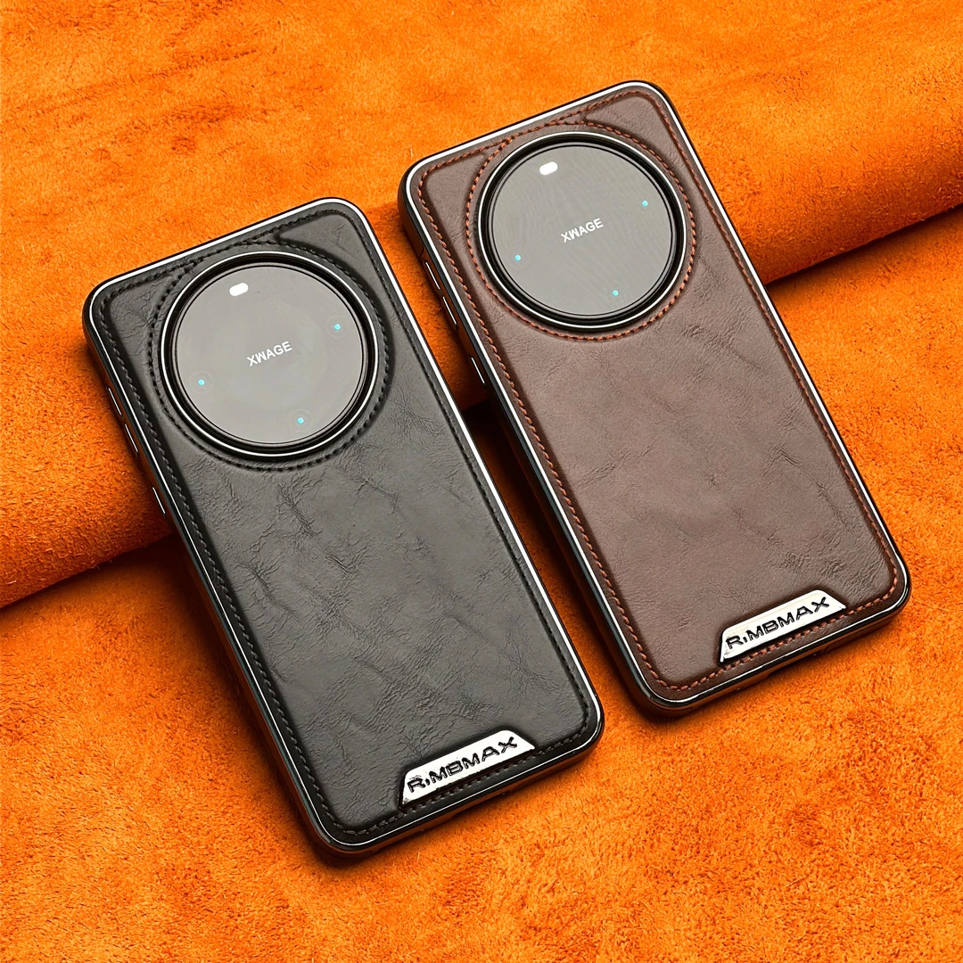 适用于华为Mate60Pro+纯色皮纹磁吸手机壳高档商务Mate60全包防摔