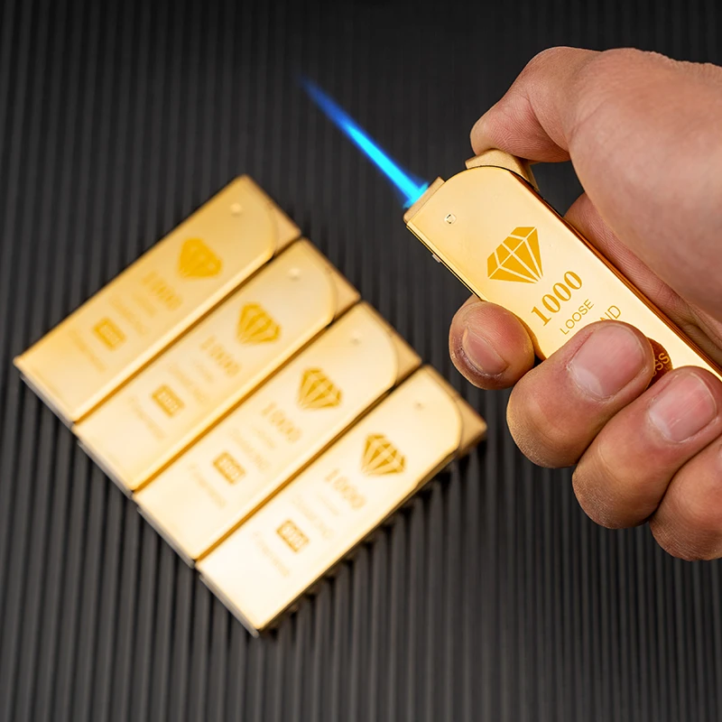 蓝焰直冲打火机防风可充气金属防爆国潮充气打火机合金送男友礼物