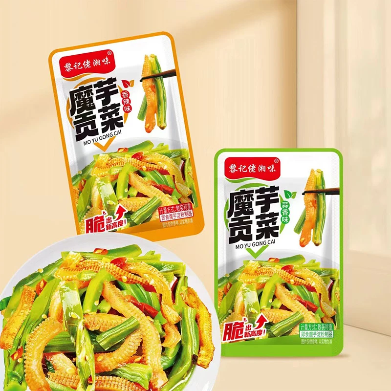 香辣魔芋贡菜开袋即食小零食魔芋贡菜独立小包装宿舍办公休闲食品