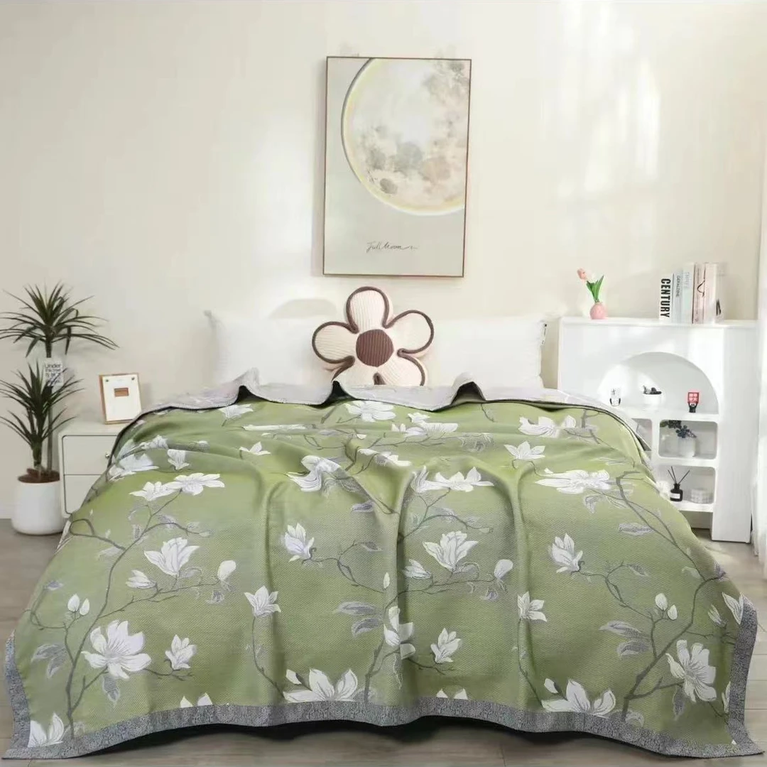 【玉兰花开】纱布盖毯四季毯--230*250