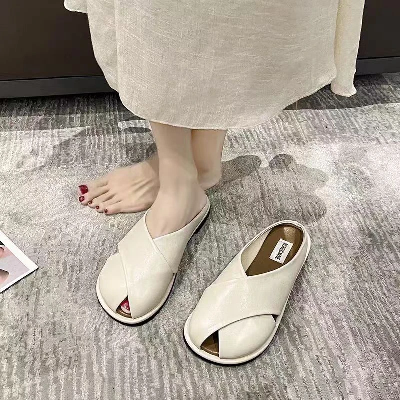 2024新款女包头鱼嘴半拖鞋外穿夏季