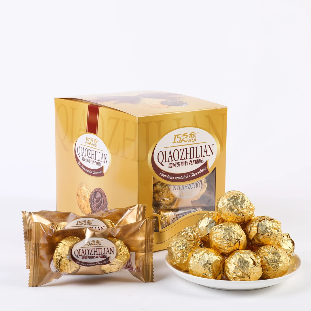 金沙球四层夹心球糖果酥脆零食网红巧克力糖巧克力球