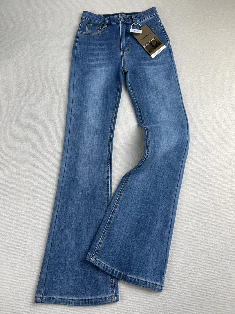 2026年春季爆款蓝色喇叭牛仔裤女高腰显瘦高个子加长版春秋拖地裤