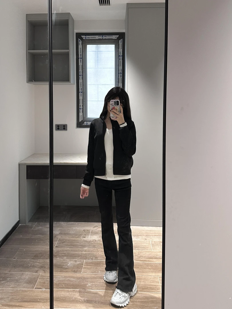 裤子女款爆款2025高个子秋冬黑色弹力喇叭毛边牛仔裤显瘦马蹄长裤