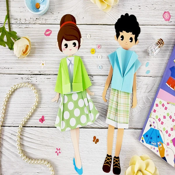 papus/纸+艺社PAPUS换装娃娃手工折纸 剪纸幼儿园小学生手工