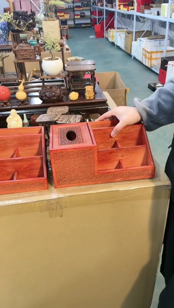 【闪购商品】大果紫檀（缅甸花梨）；全独板多功能纸巾盒一个