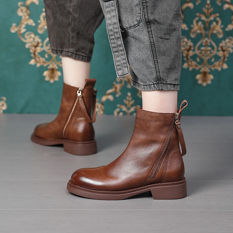 【断码浮力】秋季冬季新款休闲百搭复古马丁靴女加绒短筒靴女