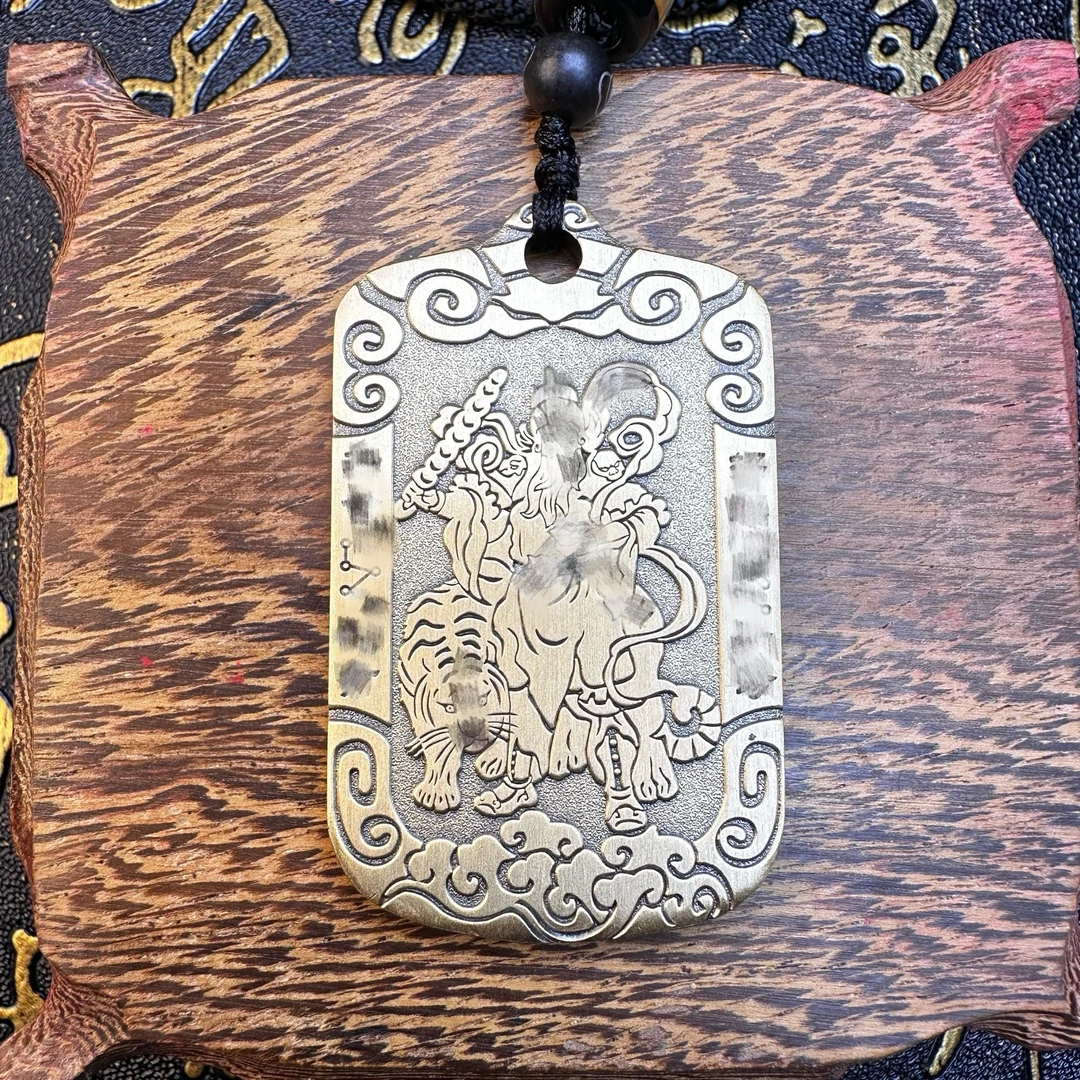 赵将军纯铜牌摆件车上