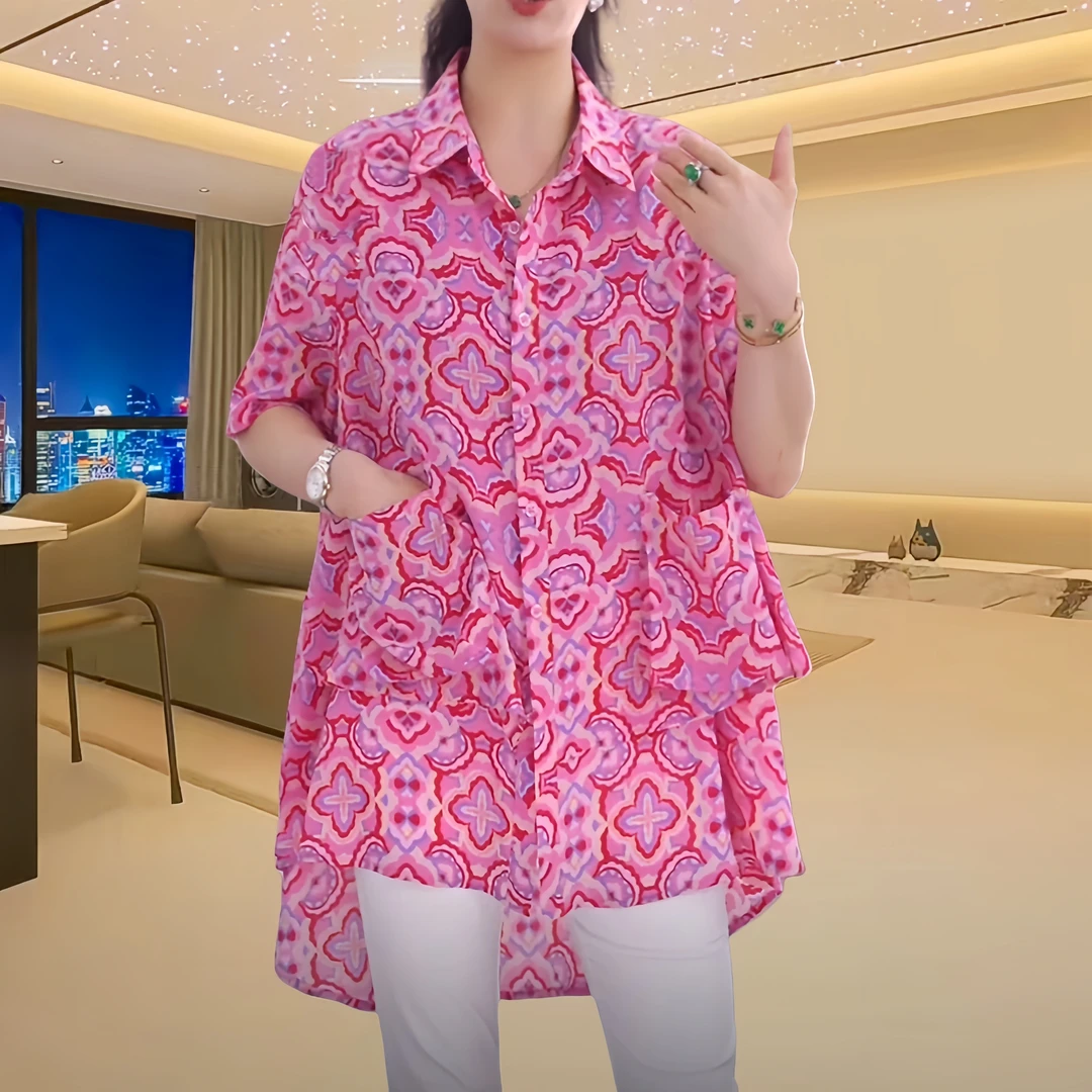 「莫奈花园风」宽松衬衣外穿女夏季新款柔软透气有垂感印花上