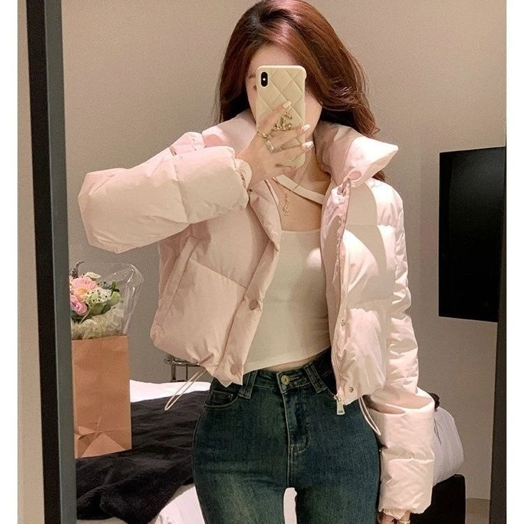 2024粉色棉服外套棉服新款冬季短款加厚面包保暖颜值百搭外套女潮