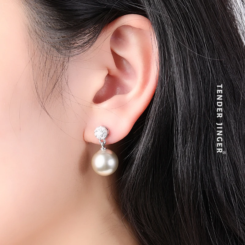 Tender Jinger 铜合金耳饰 S925银针彩虹单珠耳钉百搭时尚通勤款