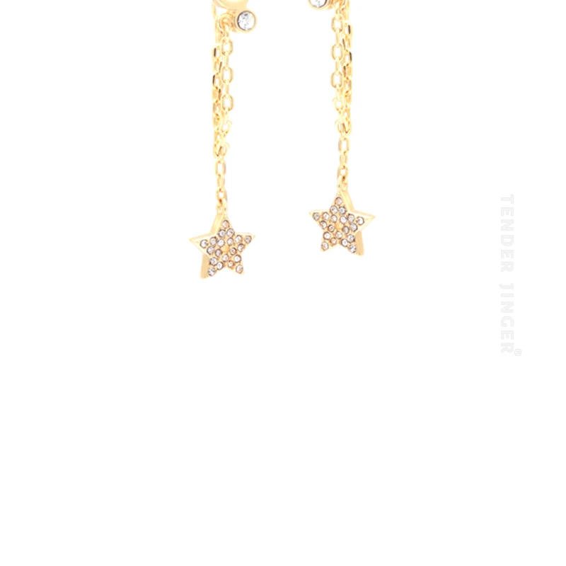 Tender Jinger 铜合金耳饰 C星星链耳饰时尚小众